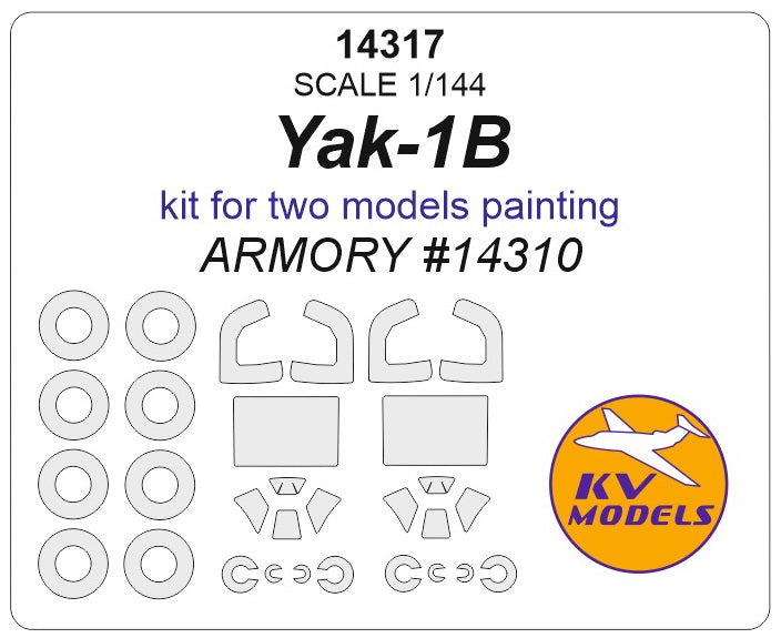 KV Models 14317 1:144 Yakovlev Yak-1B (included masks for two models)