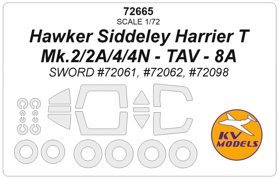 KV Models 72665 1:72 Hawker Siddeley Harrier T Mk.2/2A/4/4N - TAV - 8A