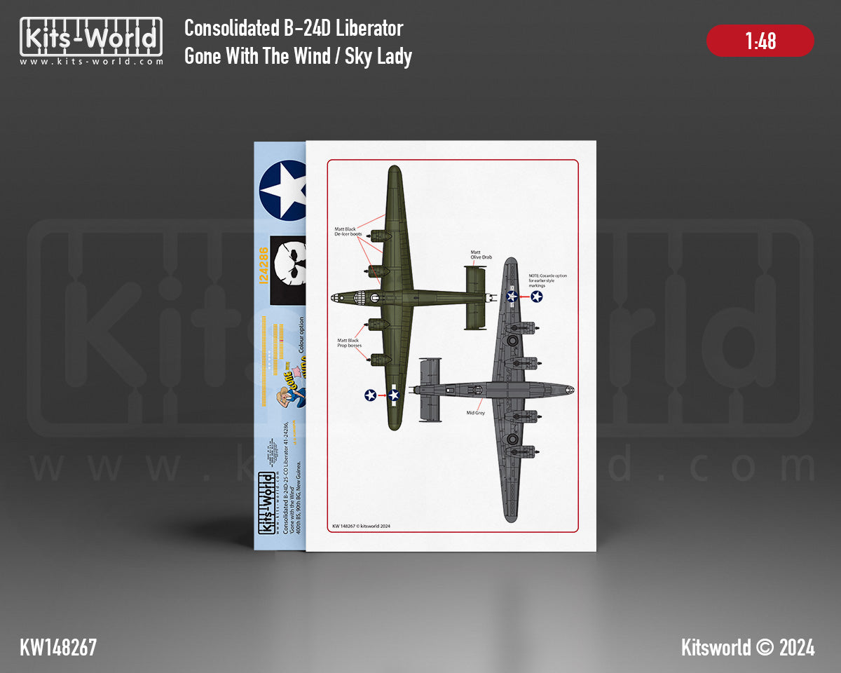 Kits-World 148267 1:48 Consolidated B-24D-25-CO Liberator