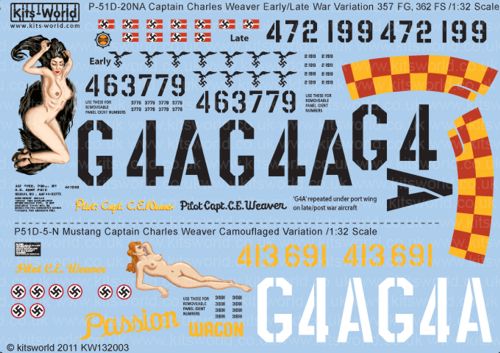 Kits-World KW132003 1:32 North-American P-51D Mustang 357th FG