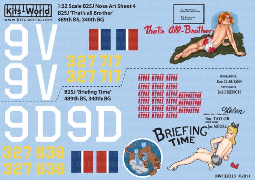 Kits-World KW132013 1:32 B-25J Mitchell 'That's all Brother' 'Briefing Time'