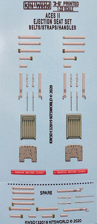 Kits-World 3D132019 1:32 Full Colour 3D Decals - 'ACES' II Ejection Seat Seat Belt Set