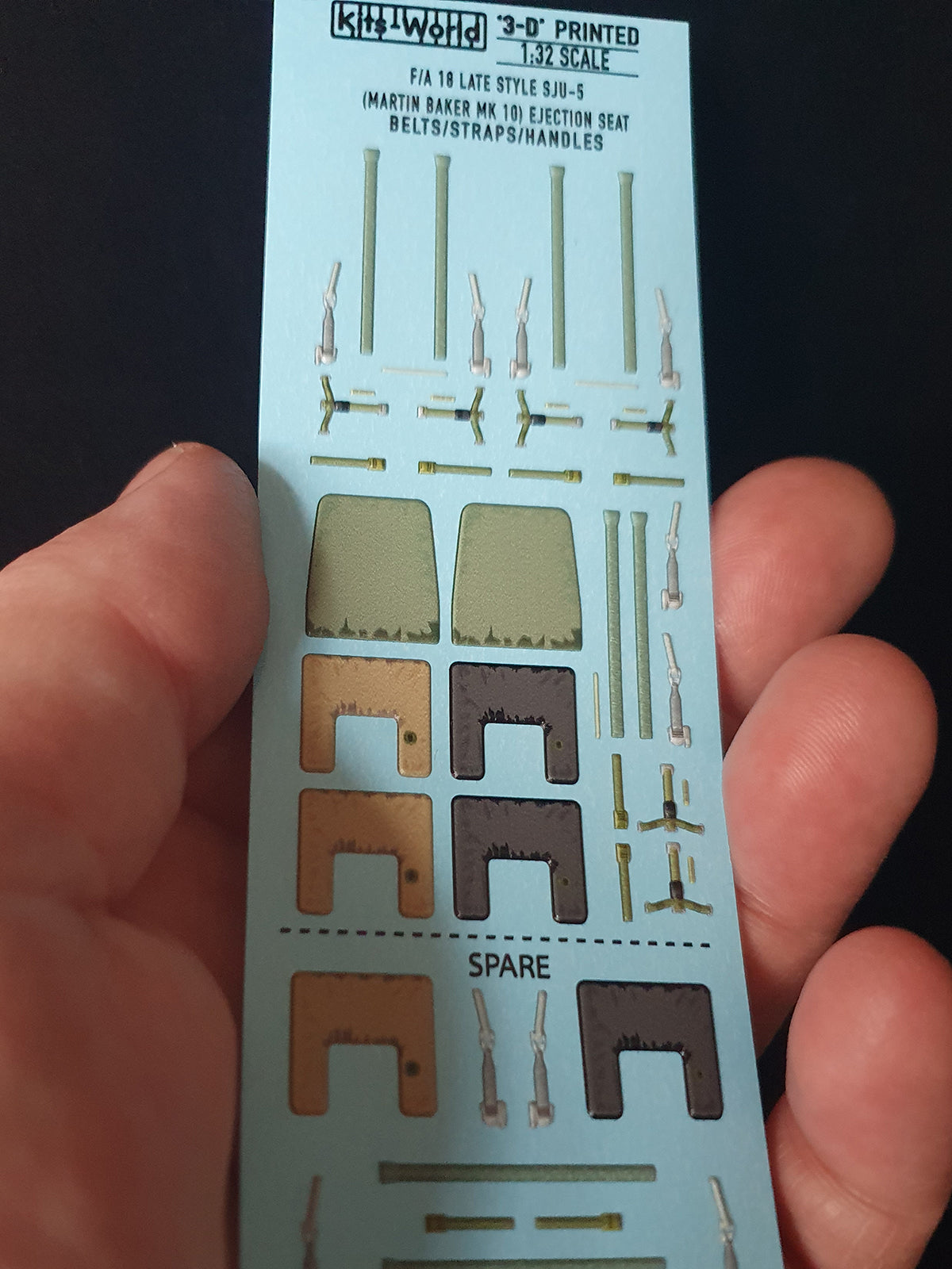 Kits-World 3D132022 1:32 Full Colour 3D Decals - McDonnell Douglas F/A 18 Hornet Super Hornet Seat Belt Set
