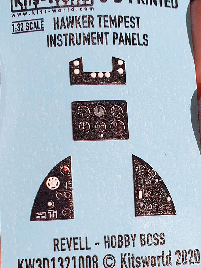 Kits-World 3D1321008 1:32 Full Colour 3D Decals - Hawker Tempest Cockpit Instrument Panel