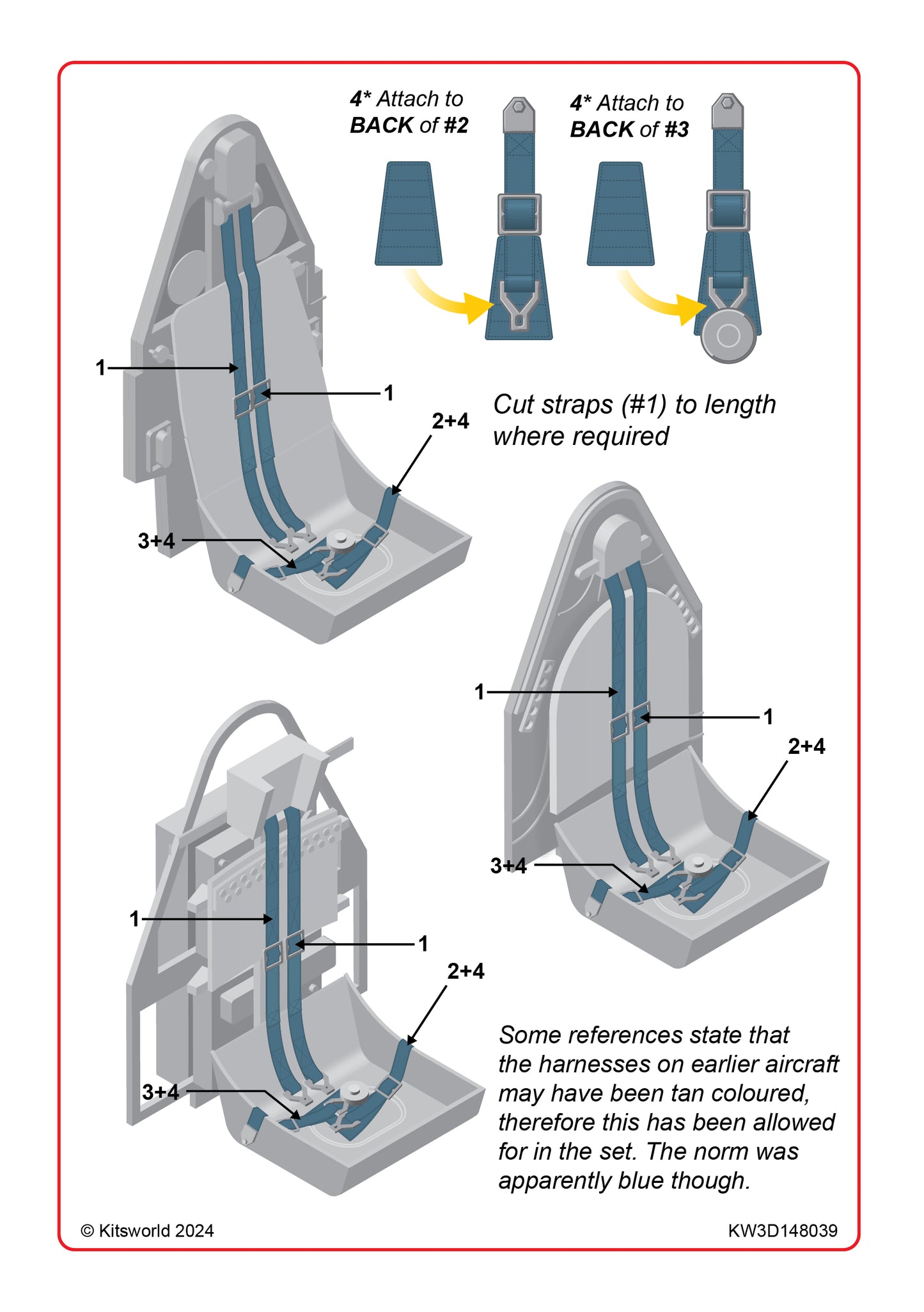 Kits-World KW3D148039 1:48 Fairey Gannet AS.1/AS.4 seat-belt harness