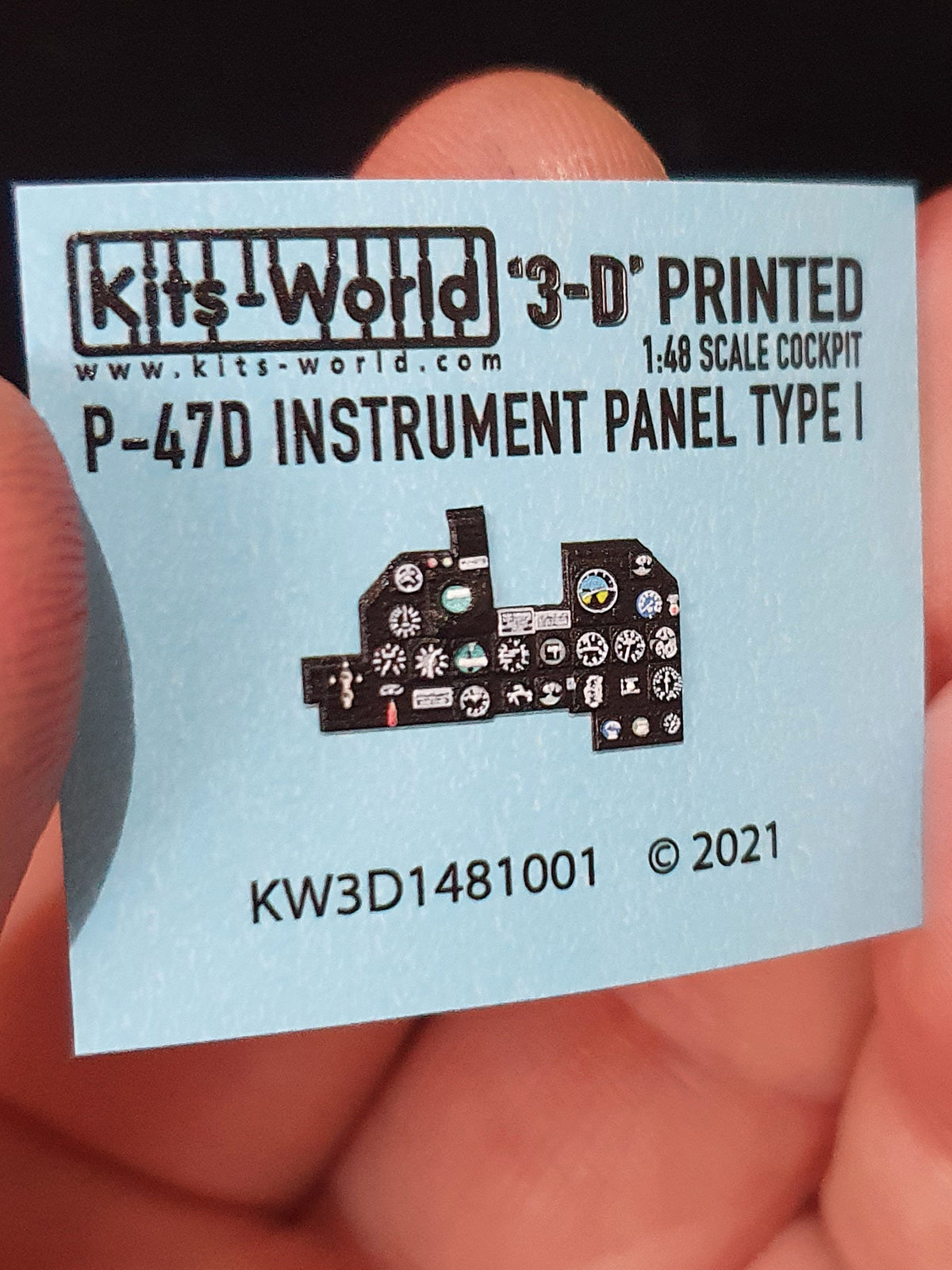 Kits-World 3D1481001 1:48 Full Colour 3D Decals - Republic P-47D Thunderbolt Type I Cockpit Instrument Panel