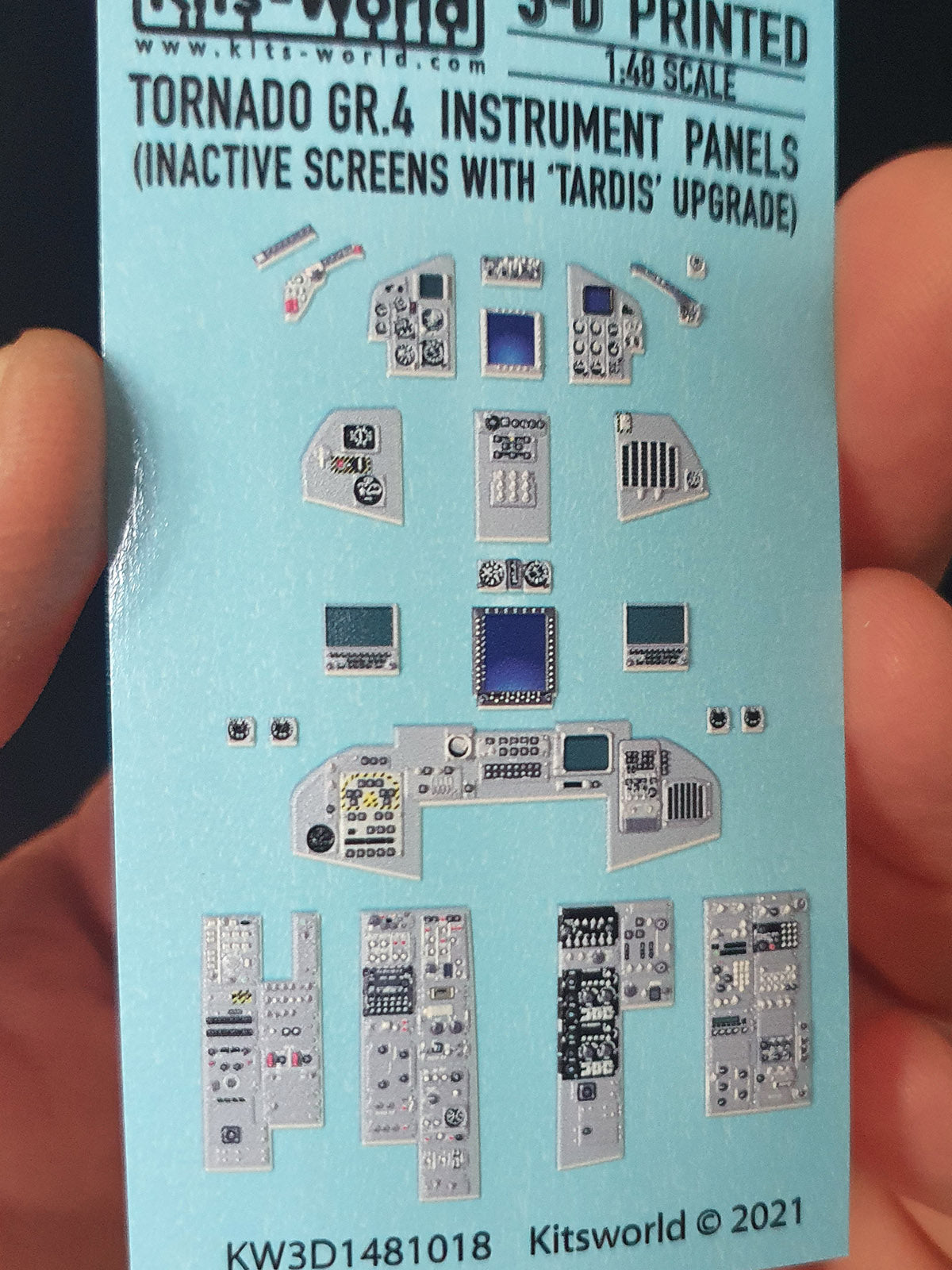 Kits-World 3D1481018 1:48 Full Colour 3D Decals - Panavia Tornado GR.4 (Inactive Screens with 'Tardis Upgrade) Cockpit Instrument Panel