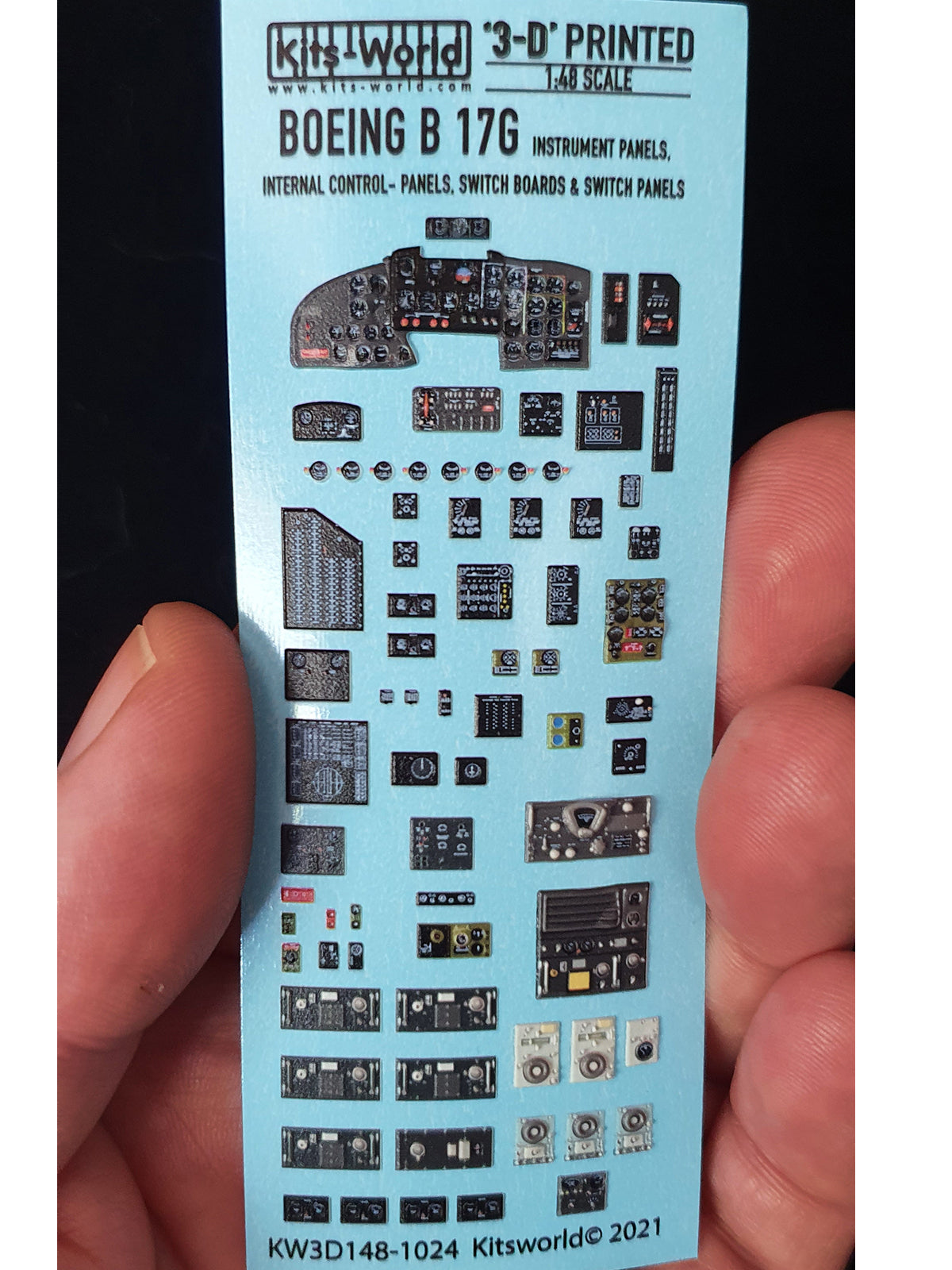 Kits-World 3D1481024 1:48 Full Colour 3D Decals - Boeing B-17G Flying Fortress Cockpit Instrument Panel