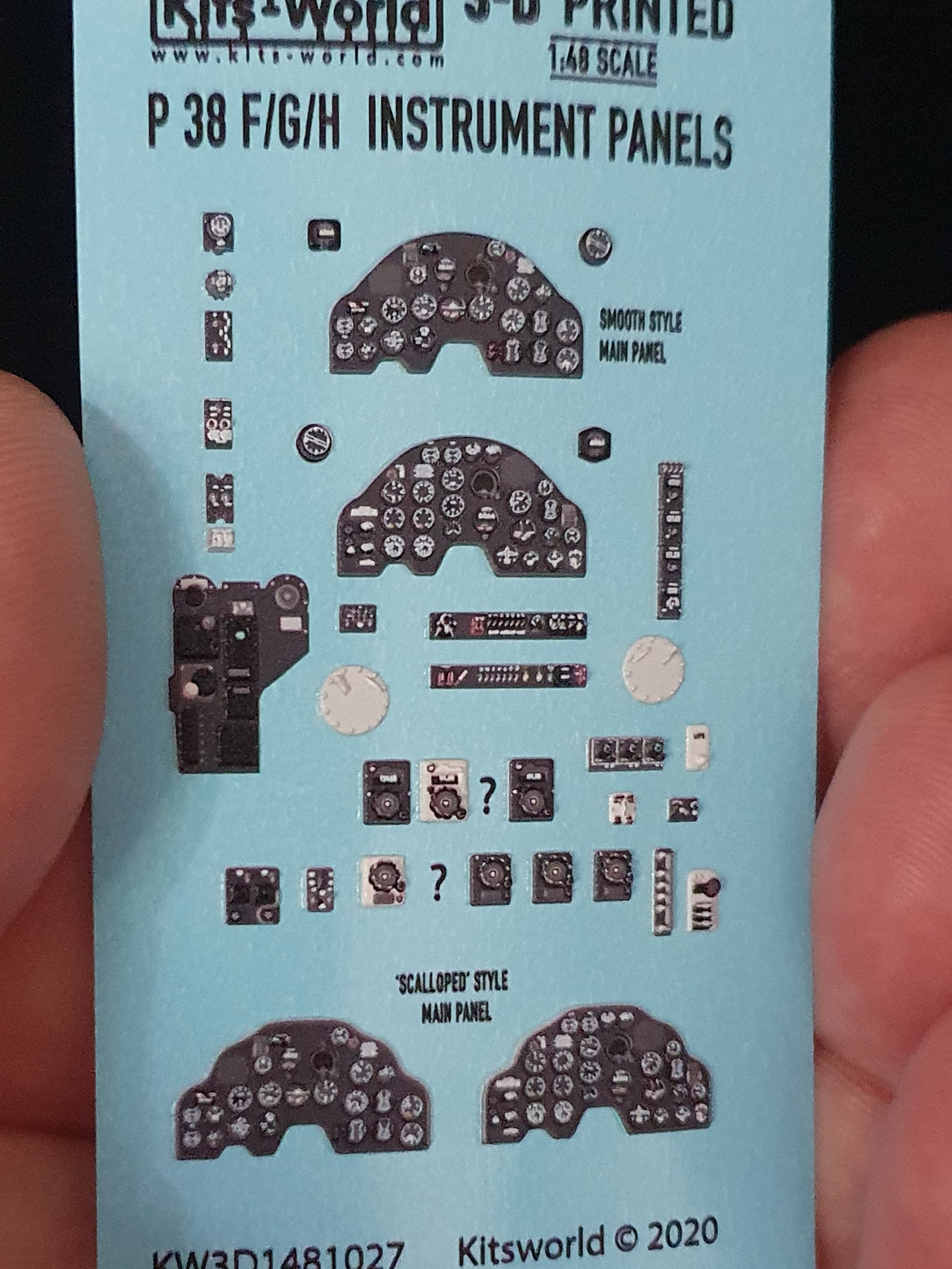 Kits-World 3D1481027 1:48 Full Colour 3D Decals - Lockheed P-38F/G/H Lightning Cockpit Instrument Panel