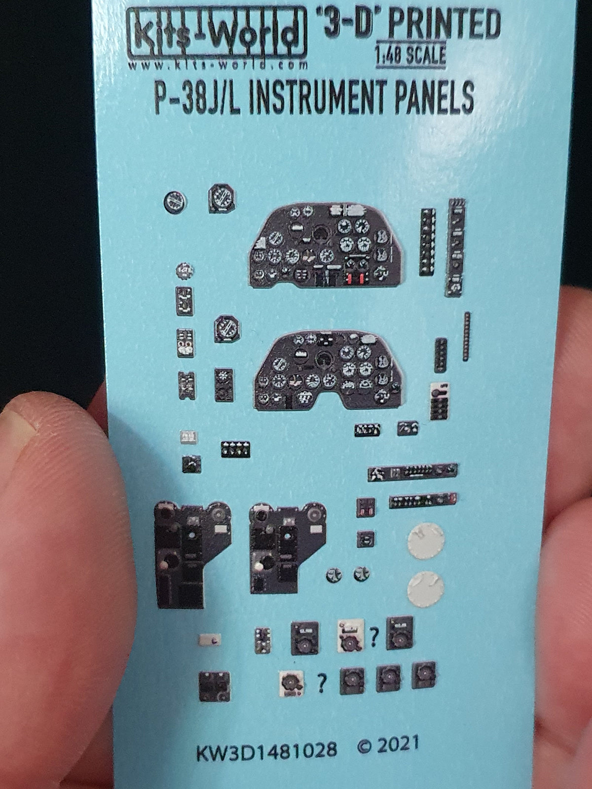 Kits-World 3D1481028 1:48 Full Colour 3D Decals - Lockheed P-38J/L Lightning Cockpit Instrument Panel