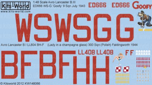 Kits-World KW148066 1:48 Avro Lancaster B.I/III