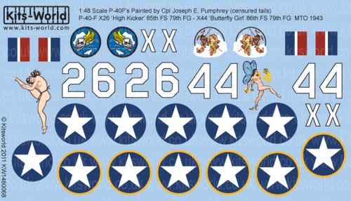 Kits-World KW148068 1:48 Curtiss P-40 Tomahawks