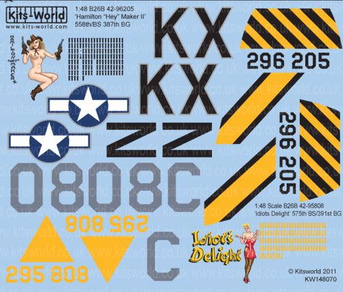 Kits-World KW148070 1:48 Martin B-26 Marauders