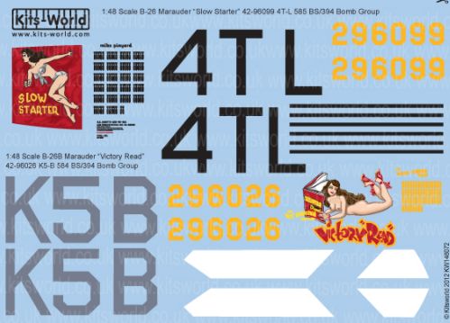 Kits-World KW148072 1:48 Martin B-26 Marauder