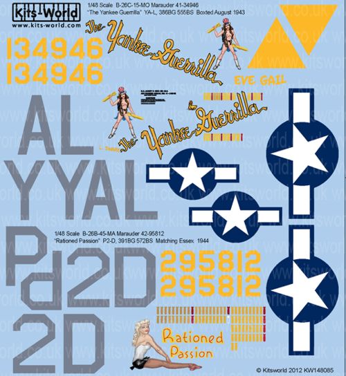 Kits-World KW148085 1:48 Martin B-26C Marauder