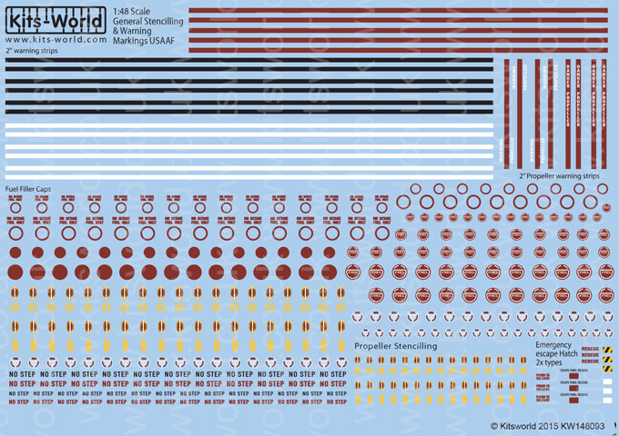 Kits-World KW148093 1:48 USAAF General Stencilling