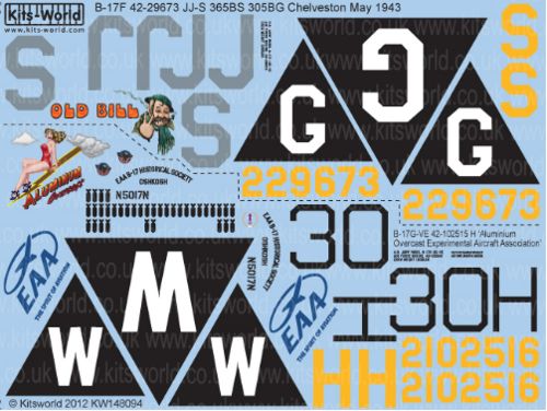 Kits-World KW148094 1:48 Boeing B-17F/G Flying Fortress