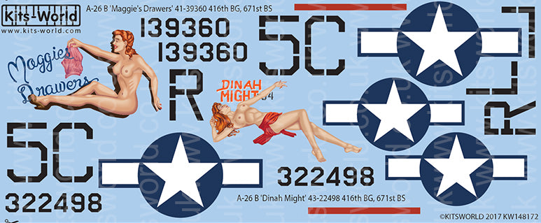 Kits-World KW148172 1:48 Douglas A-26B Douglas Invaders