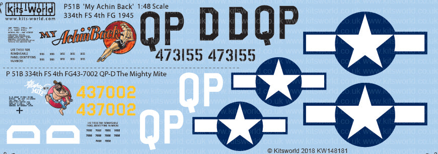 Kits-World KW148181 1:48 North-American P-51B Mustang