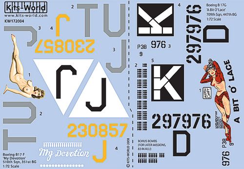 Kits-World KW172004 1:72 Boeing B-17F/B-17G Flying Fortress
