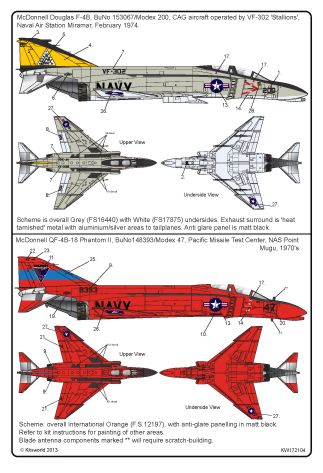 Kits-World KW172104 1:72 McDonnell QF-4B-18 Phantom II,