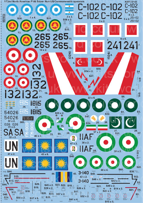 Kits-World KW172143 1:72 North-American F-86 Sabre