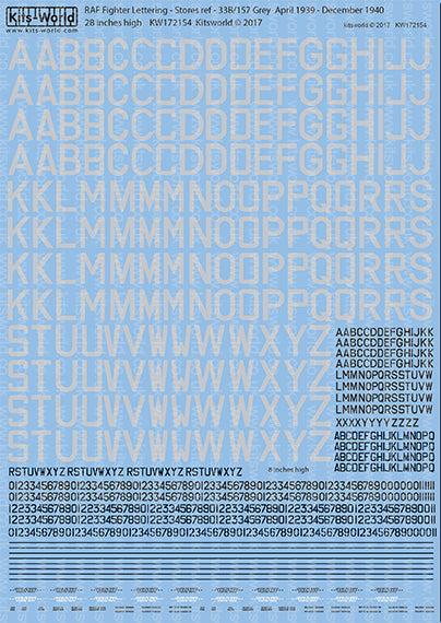 Kits-World KW172154 1:72 RAF Lettering Codes 28 inches High
