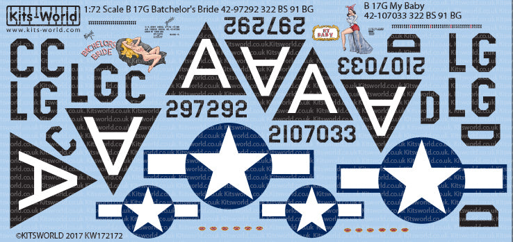 Kits-World KW172172 1:72 Boeing B-17G Flying Fortress