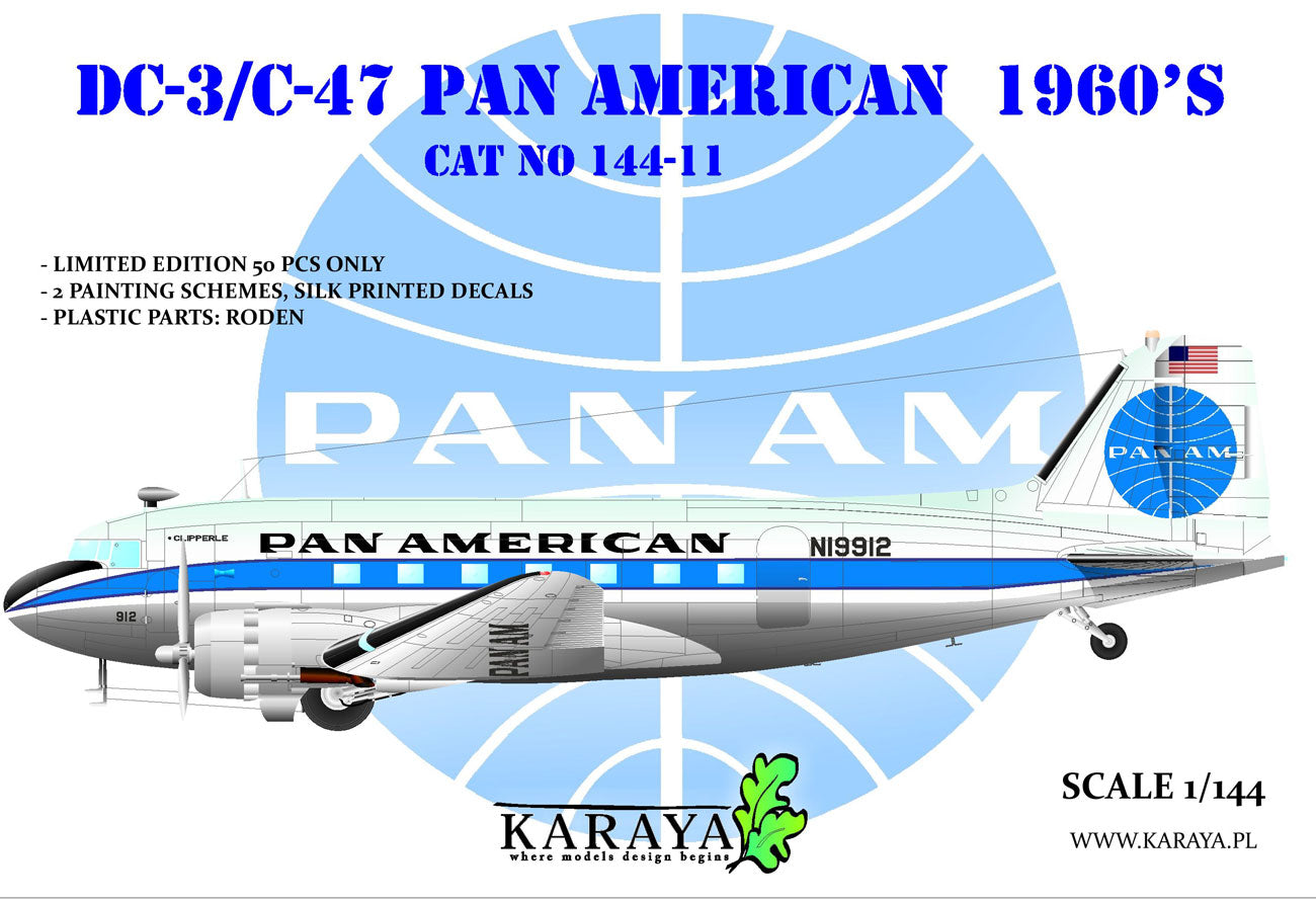 Karaya 144-11 1:144 Douglas DC-3/C-47 PAN AMERICAN 1960s