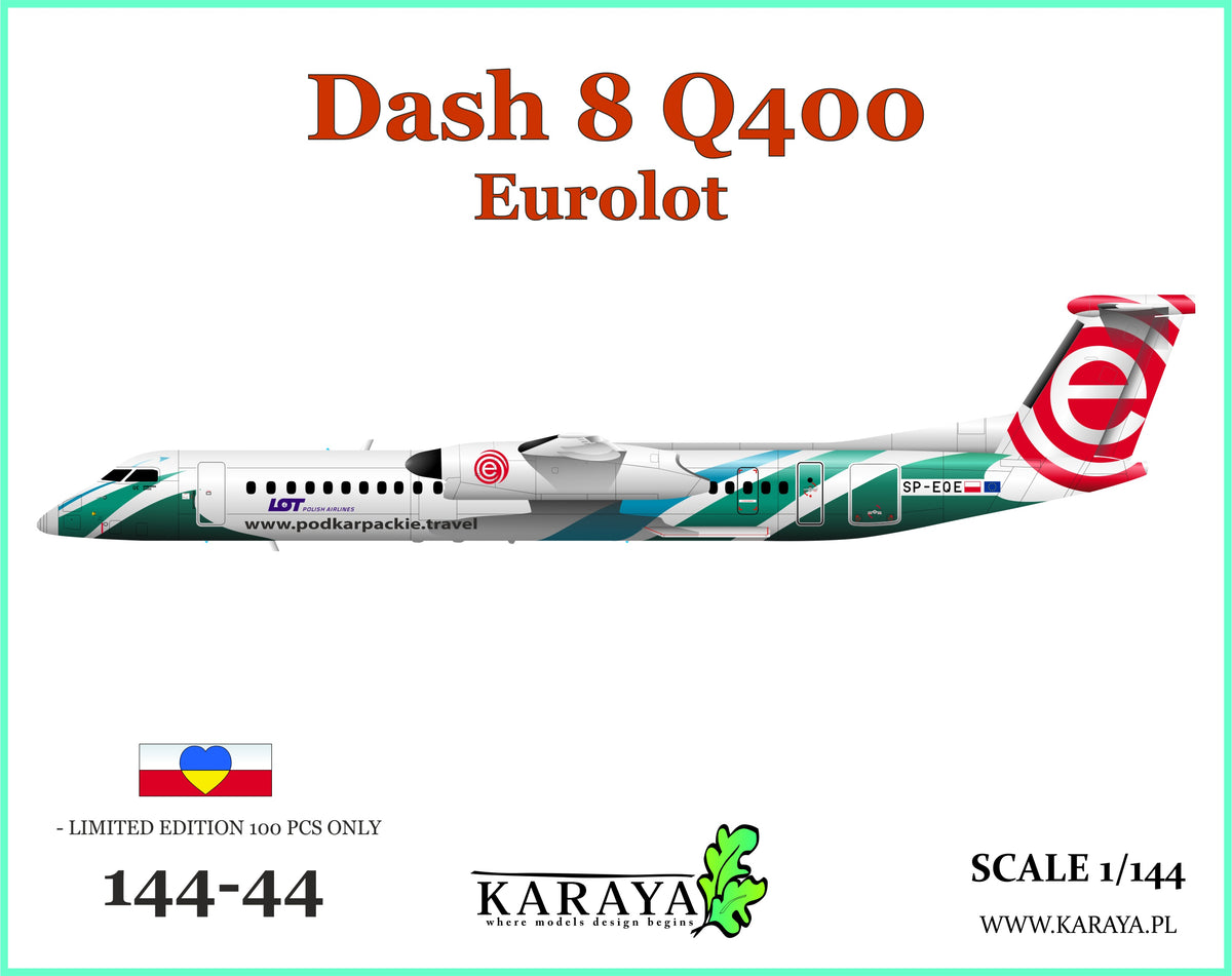 Karaya 144-44 1:144 Dash 8 Q400 - Eurolot (PLL LOT)