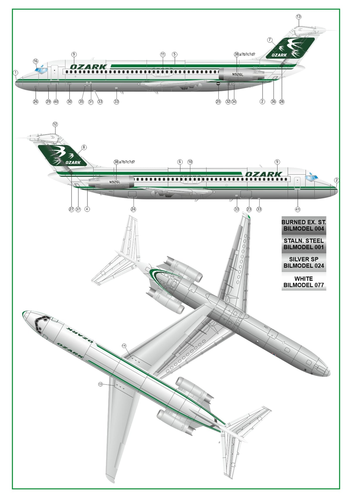 Karaya D144-17 1:144 Douglas DC-9-15/32 OZARK late