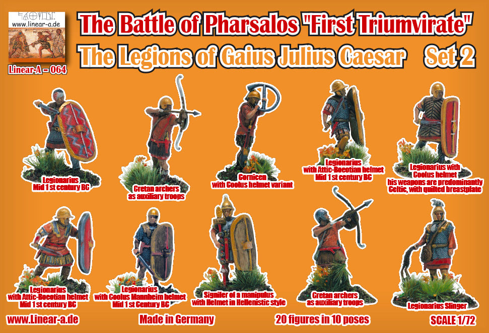 Linear-A LA064 1:72 The Battle of Pharsalos "First Triumvirate" The Legions of Gaius Julius Caesar Set 2