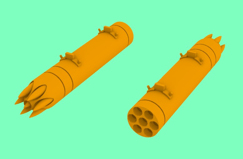 LF Models 3D7212 1:72 MATRA 122 Rocket Pod 2pcs (3D-Printed)