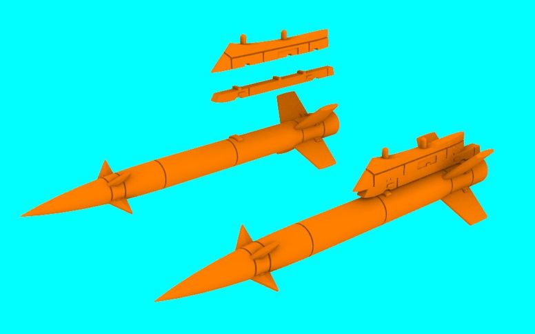 LF Models 3D7215 1:72 Pescator Anti-Ship Missile Including Launch Pod 2pcs (3D-Printed)