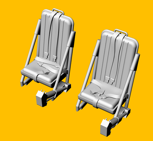 LF Models LF3D7227 1:72 3D-Printed Seats for the Westland Scout AH.1 and Wasp HAS.1