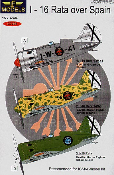 LF Models MC7205 1:72 Polikarpov I-16 Rata over Spain