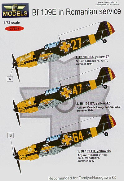 LF Models C7207 1:72 Messerschmitt Bf-109E-3/Bf-109E-7 in Romanian service