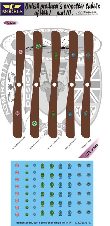 LF Models C3208 1:32 British WWI propeller manufacturer logos part III.