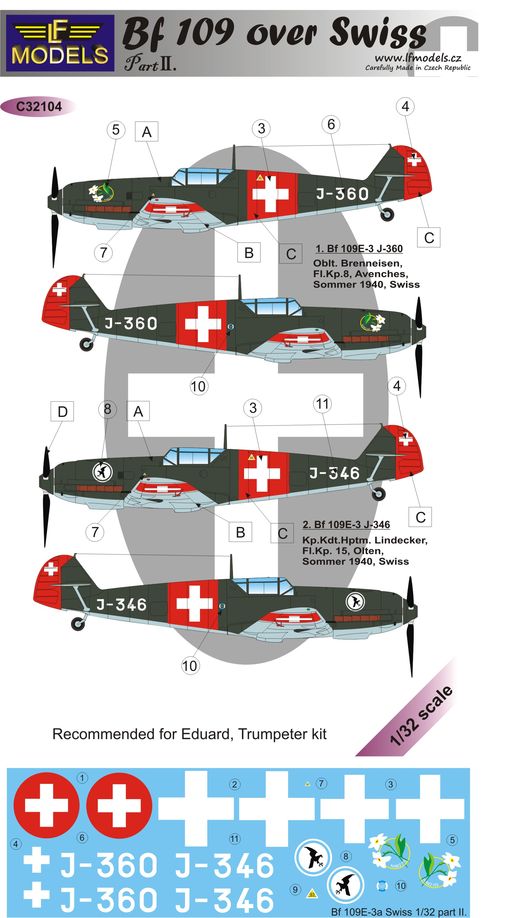 LF Models C32104 1:32 Messerschmitt Bf-109E-3 over Swiss II