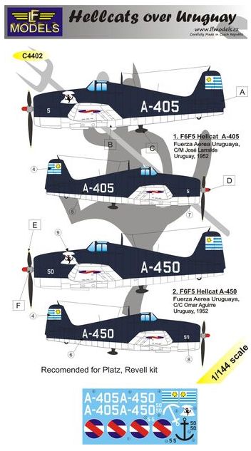 LF Models C4402 1:144 Grumman F6F-5 Hellcats over Uruguay (2 decal options)