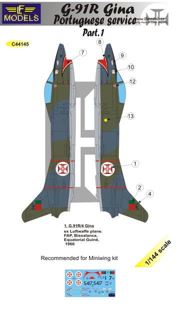 LF Models C44145 1:144 Fiat G.91R Gina Portuguese service Part 1