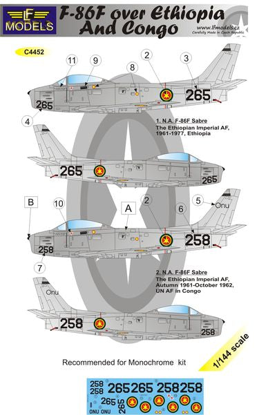 LF Models MC4452 1:144 North-American F-86F Sabre over Ethiopia/Congo