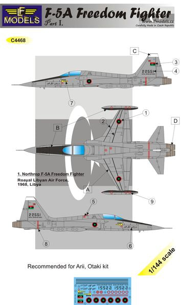 LF Models C4468 1:144 Northrop F-5A Freedom Fighter (Libya)