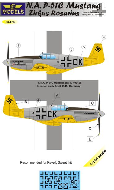 LF Models MC4476 1:144 North-American P-51C Mustang Zirkus Rosarius Part 1