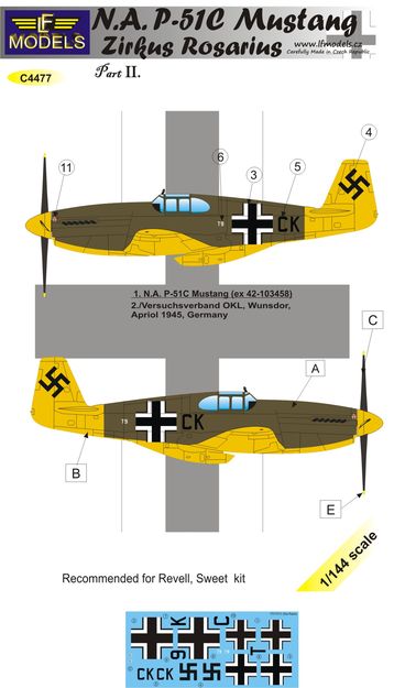 LF Models C4477 1:144 North-American P-51C Mustang Zirkus Rosarius Part 2