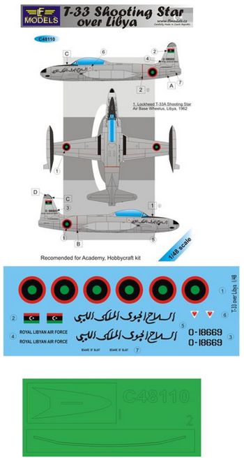 LF Models MC48110 1:48 Lockheed T-33 Shooting Star over Libya (mask included)