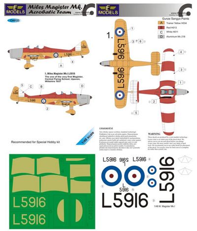 LF Models C48123 1:48 Miles Magister Mk.I Acrobatic Team