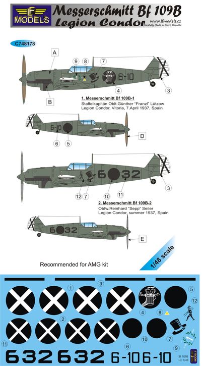 LF Models C48178 1:48 Messerschmitt Bf-109B Legion Condor