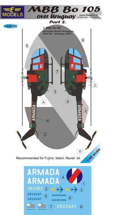 LF Models MC48185 1:48 MBB Bo-105 over Uruquay part 2.