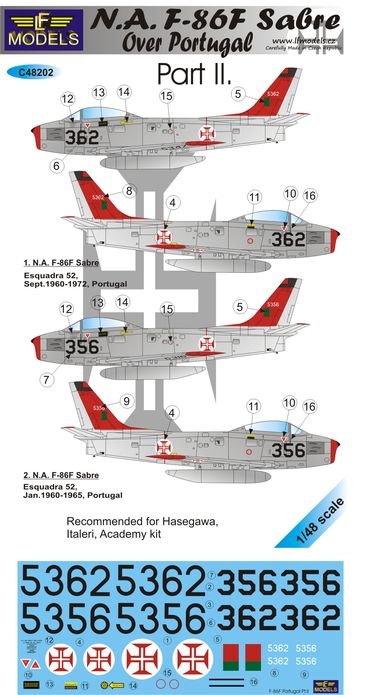 LF Models C48202 1:48 North-American F-86F Sabre Over Portugal Part II.